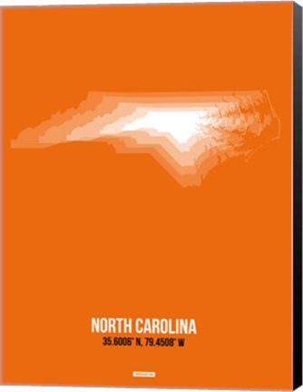 Framed North Carolina Radiant Map 3 Print