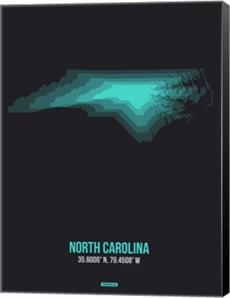 Framed North Carolina Radiant Map 5 Print