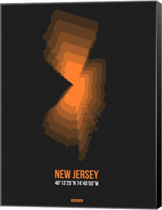 Framed New Jersey Radiant Map 5 Print