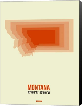 Framed Montana Radiant Map 3 Print