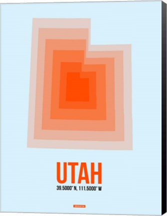 Framed Utah Radiant Map 2 Print