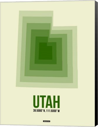 Framed Utah Radiant Map 4 Print