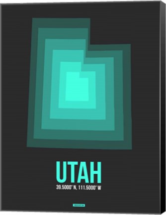 Framed Utah Radiant Map 5 Print