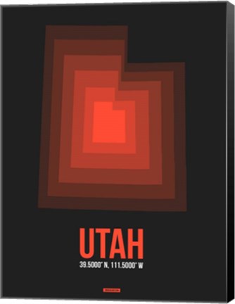 Framed Utah Radiant Map 6 Print