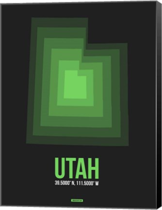 Framed Utah Radiant Map 7 Print