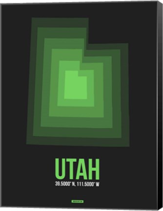 Framed Utah Radiant Map 7 Print