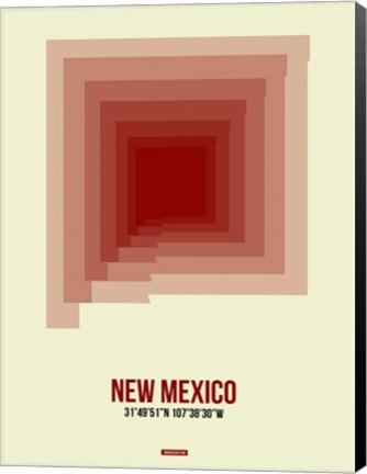 Framed New Mexico Radiant Map 2 Print