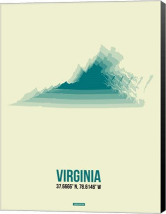 Framed Virginia Radiant Map 3 Print