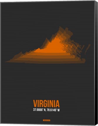 Framed Virginia Radiant Map 4 Print