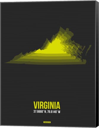 Framed Virginia Radiant Map 5 Print