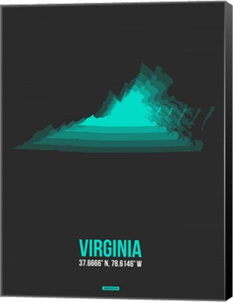 Framed Virginia Radiant Map 6 Print