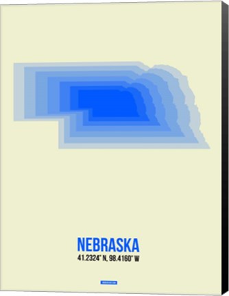 Framed Nebraska Radiant Map 1 Print