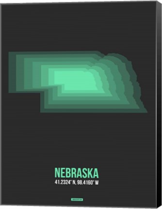 Framed Nebraska Radiant Map 4 Print