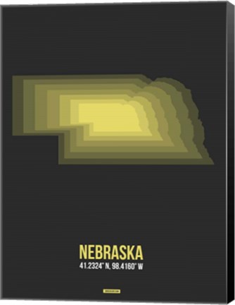 Framed Nebraska Radiant Map 5 Print