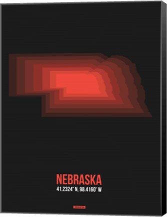 Framed Nebraska Radiant Map 6 Print