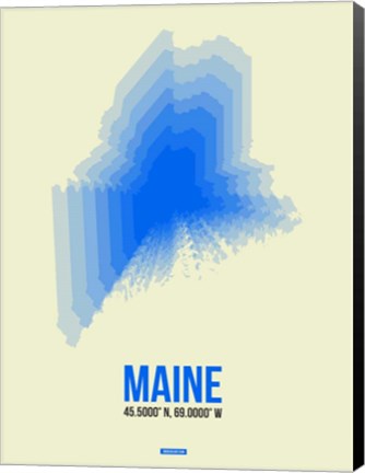 Framed Maine Radiant Map 1 Print