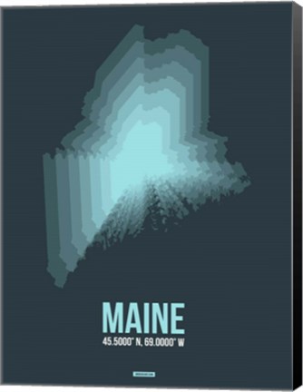 Framed Maine Radiant Map 4 Print