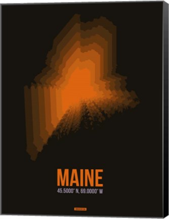 Framed Maine Radiant Map 5 Print