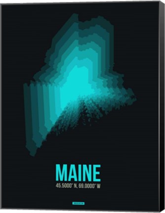 Framed Maine Radiant Map 6 Print