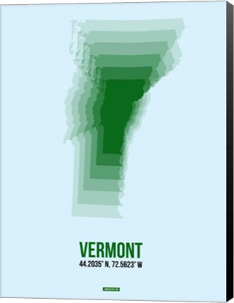 Framed Vermont Radiant Map 2 Print