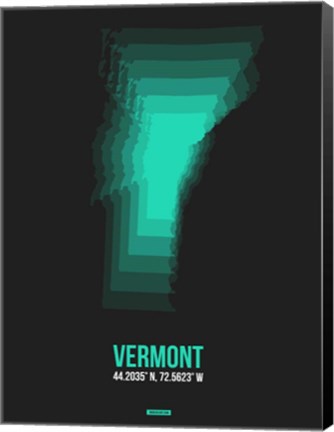 Framed Vermont Radiant Map 6 Print