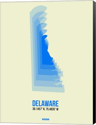 Framed Delaware Radiant Map 1 Print