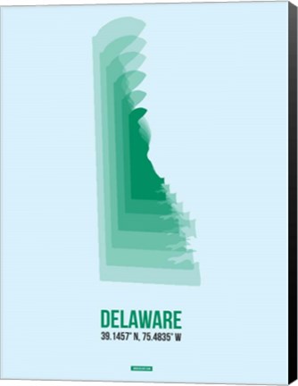 Framed Delaware Radiant Map 2 Print