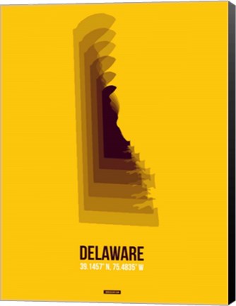 Framed Delaware Radiant Map 3 Print