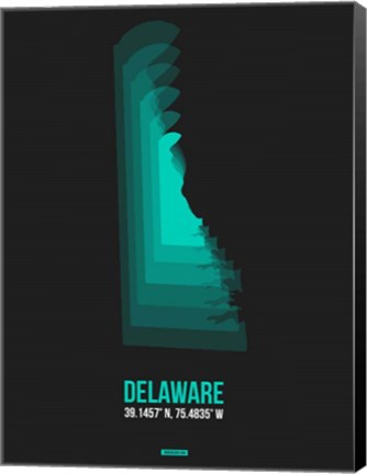 Framed Delaware Radiant Map 5 Print