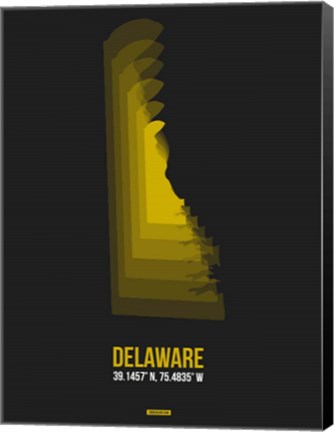 Framed Delaware Radiant Map 6 Print