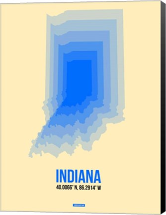 Framed Indiana Radiant Map 1 Print