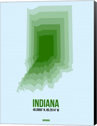 Framed Indiana Radiant Map 2 Print