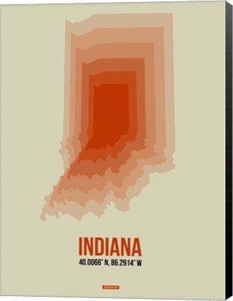 Framed Indiana Radiant Map 3 Print