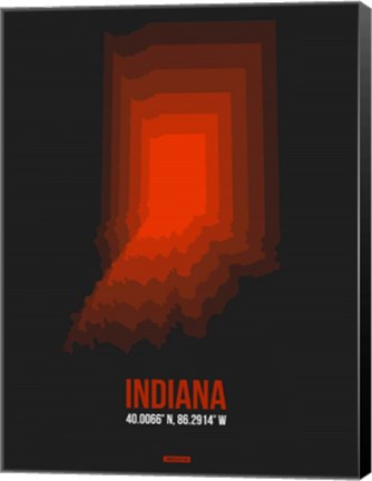 Framed Indiana Radiant Map 4 Print