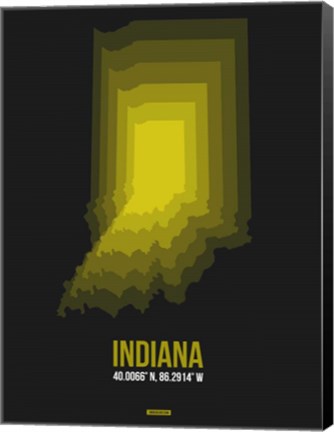 Framed Indiana Radiant Map 6 Print