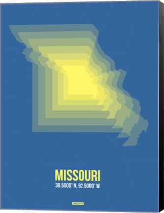 Framed Missouri Radiant Map 3 Print