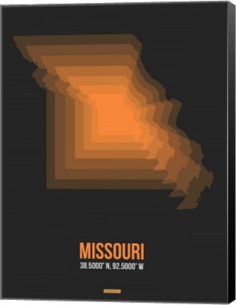 Framed Missouri Radiant Map 4 Print