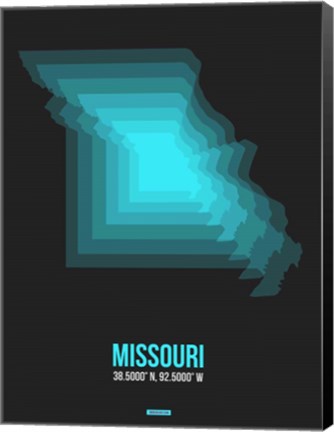 Framed Missouri Radiant Map 5 Print