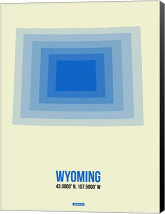 Framed Wyoming Radiant Map 1 Print
