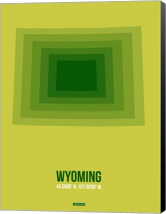 Framed Wyoming Radiant Map 2 Print