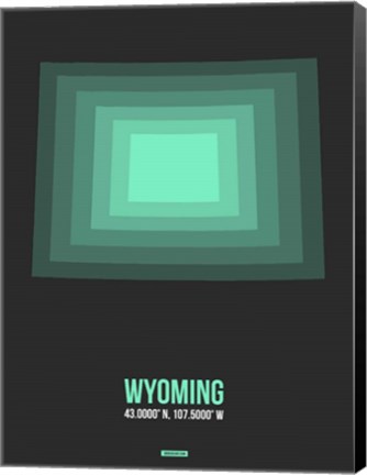 Framed Wyoming Radiant Map 4 Print