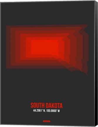 Framed South Dakota Radiant Map 4 Print