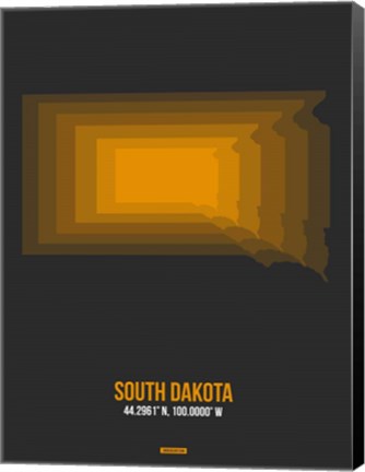 Framed South Dakota Radiant Map 6 Print