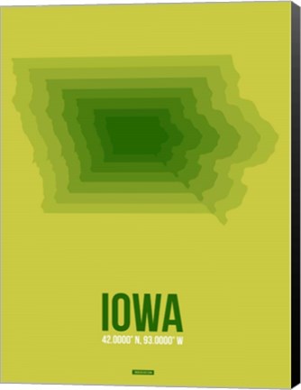 Framed Iowa Radiant Map 2 Print