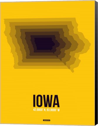 Framed Iowa Radiant Map 3 Print