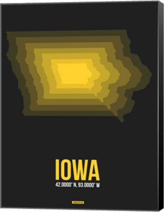 Framed Iowa Radiant Map 4 Print