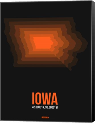 Framed Iowa Radiant Map 6 Print