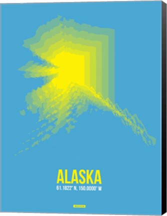 Framed Alaska Radiant Map 2 Print