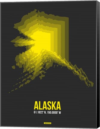 Framed Alaska Radiant Map 4 Print