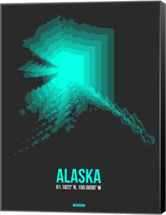 Framed Alaska Radiant Map 5 Print